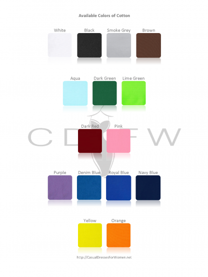 CDFW Cotton Color Chart of casualdressesforwomen.net