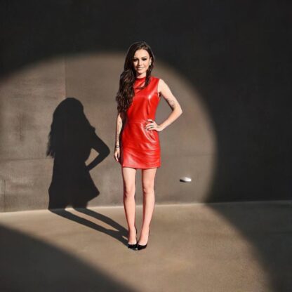 Original Leather Red Skirt of Cher Lloyd