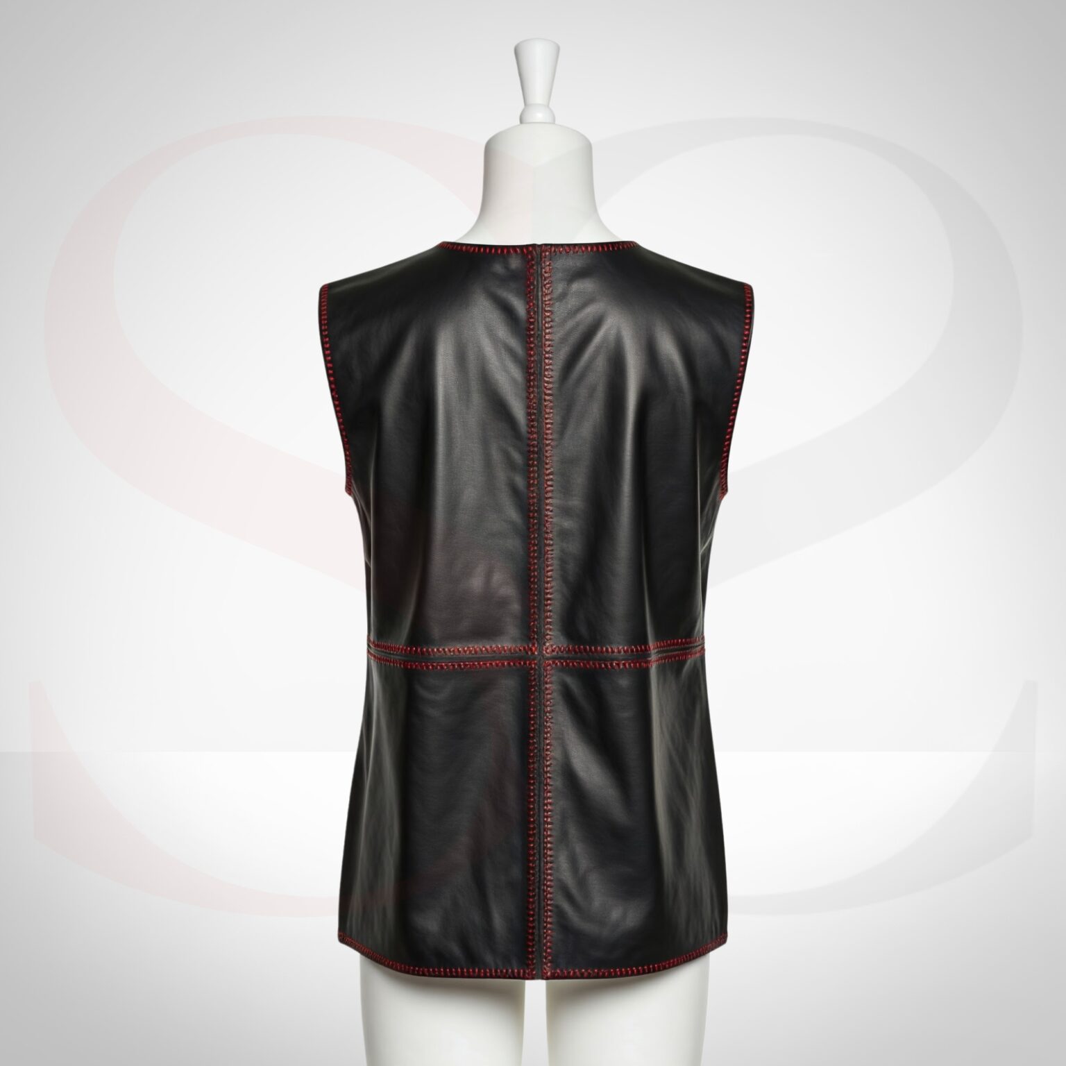 Iconic Style Sleeveless Tank Top Blouse With Red Stitch