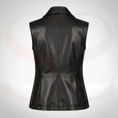 High-Fashion Design Black Leather Vest