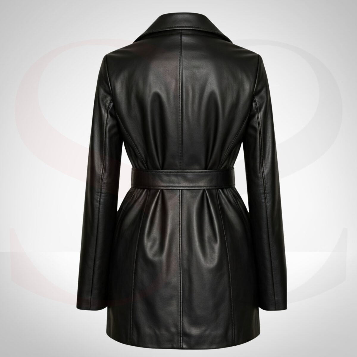 Matte Black Finish Trench Long Coat