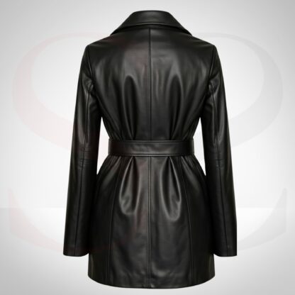 Matte Black Finish Trench Long Coat