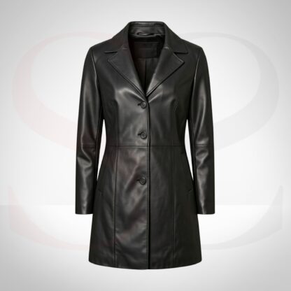 Everyday Wear Ladies Leather Long Coat