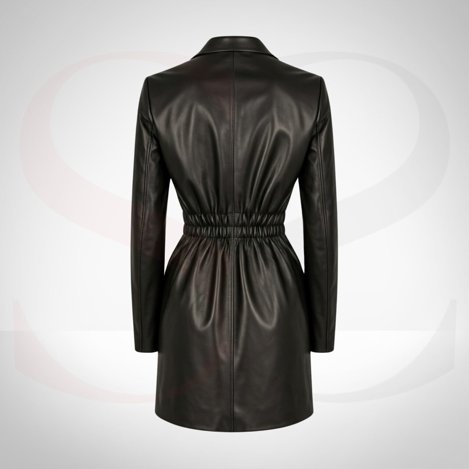 Timeless Elegance Ladies Leather Long Coat
