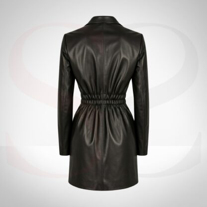 Timeless Elegance Ladies Leather Long Coat
