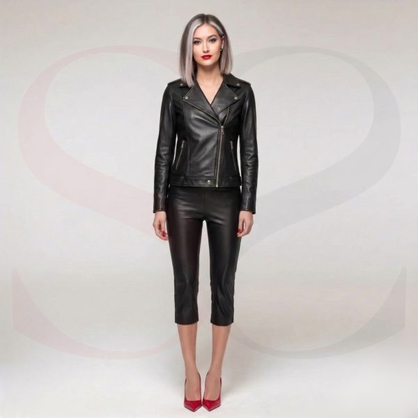 Biker-Inspired Women Leather Jacket Winter
