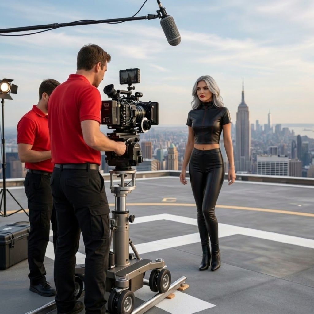 Capturing Cinematic Elegance on a NYC Helipad.