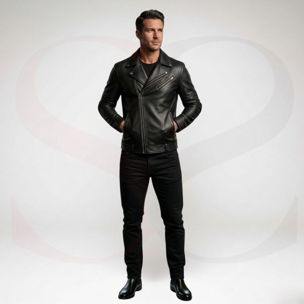 Sleek Slim Fit Leather Winter Coat