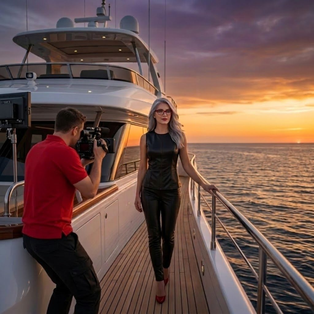 Capturing elegant poise at golden hour.