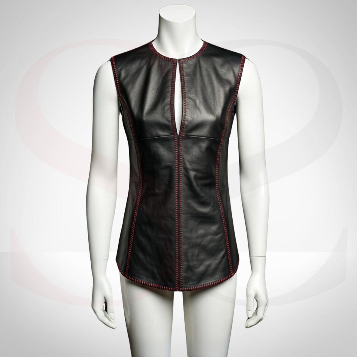 Signature Outerwear Tank Blouse With Red Stitch