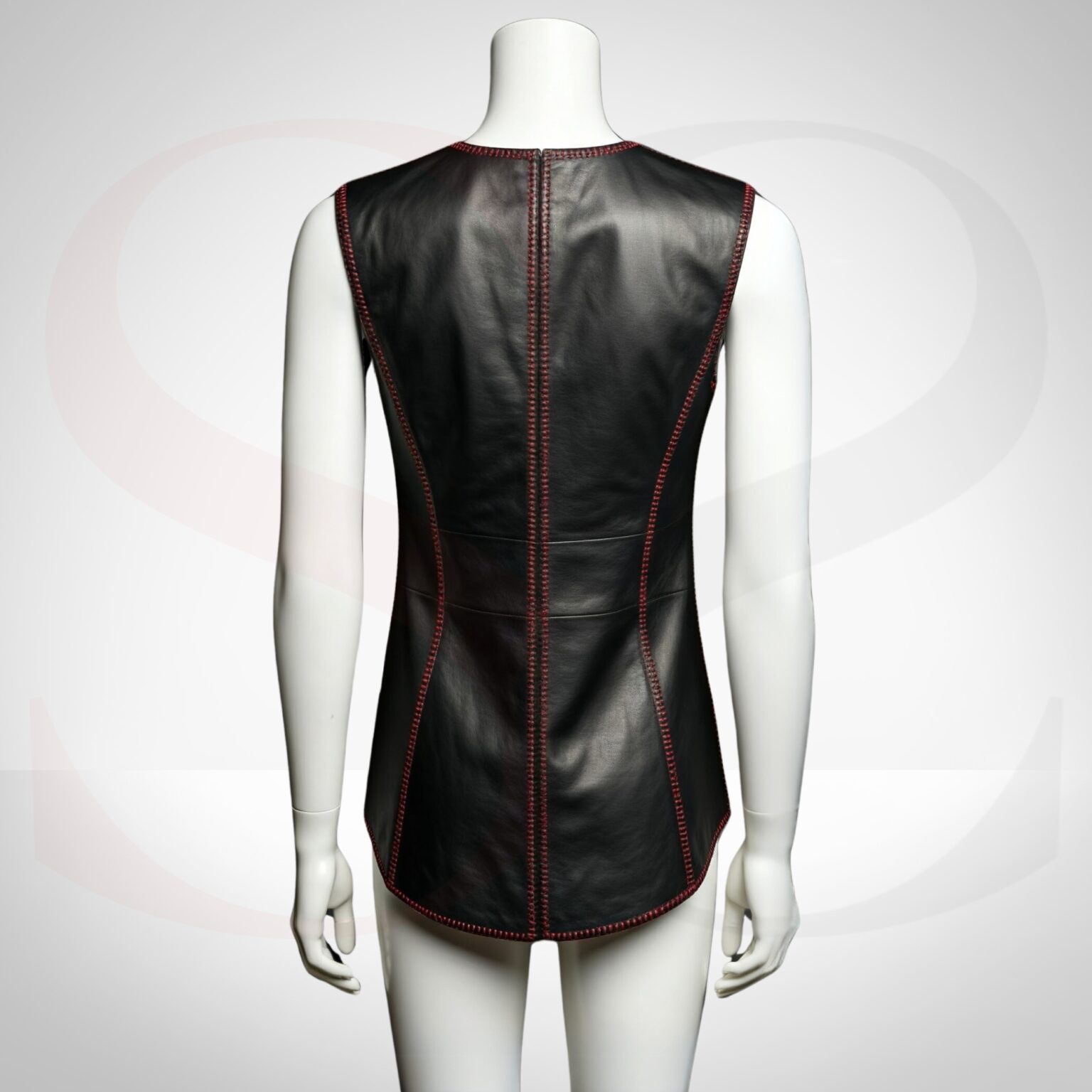 Signature Outerwear Tank Blouse With Red Stitch