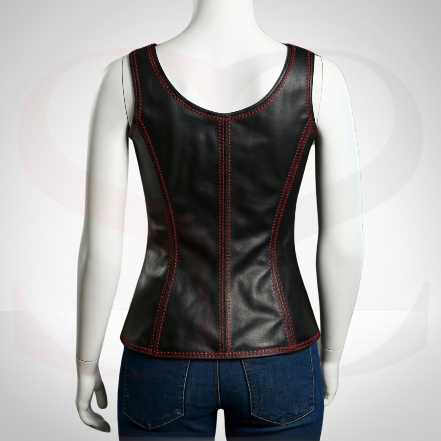 Effortless Style A Tank Top Sewn With Red Thread