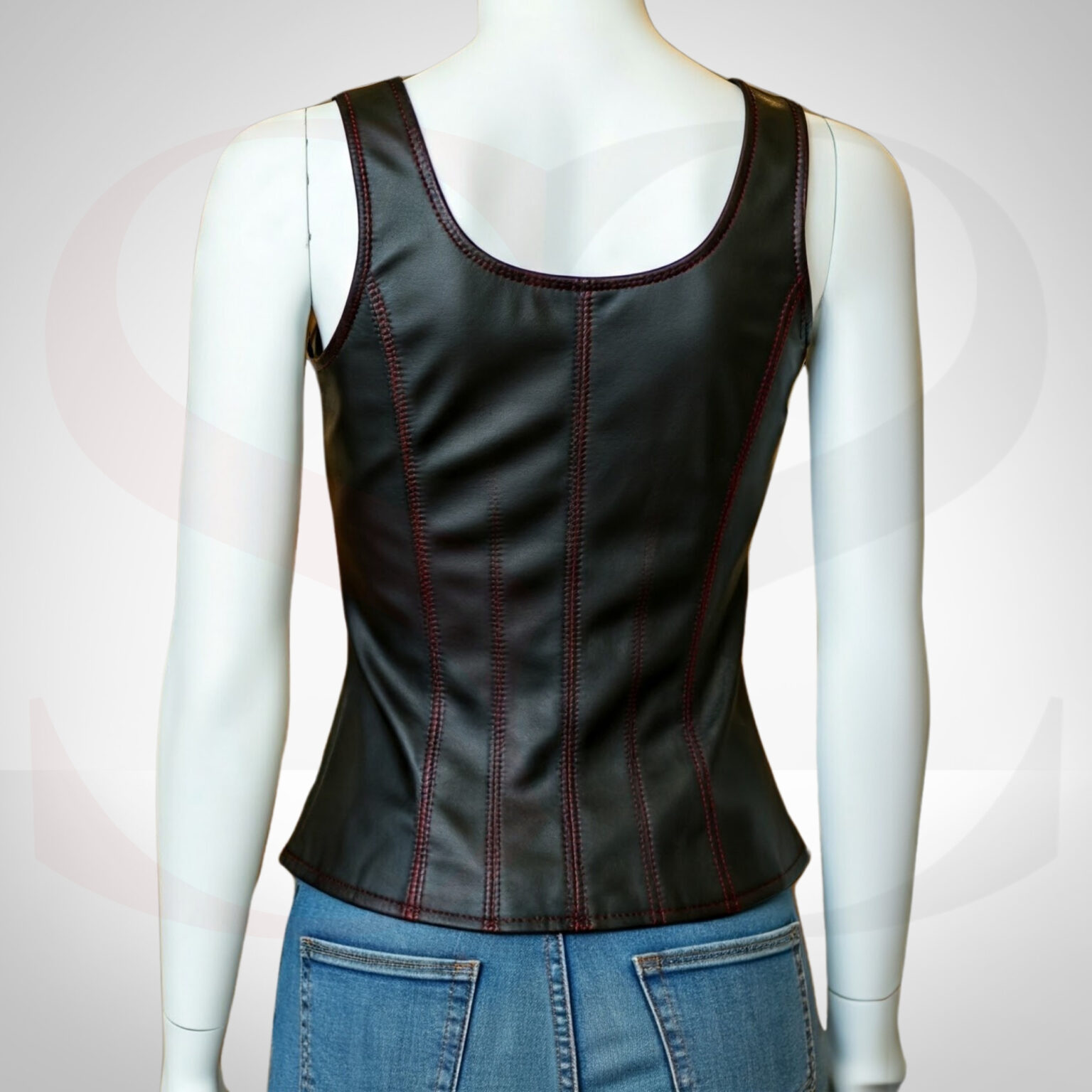 Iconic Design A Tank Top Sewn With Red Thread