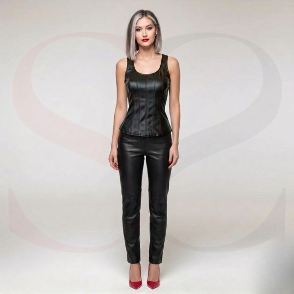 Iconic Design A Tank Top Sewn With Red Thread Modal Front View