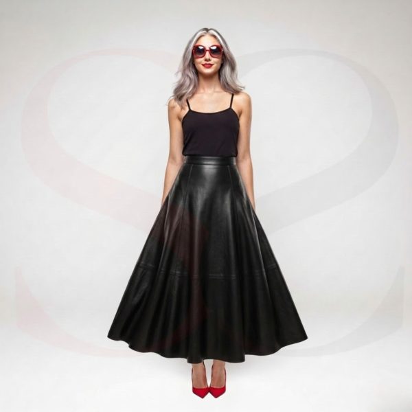 Leather A Line Skirt