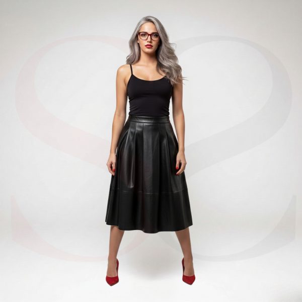Leather Flare Skirt