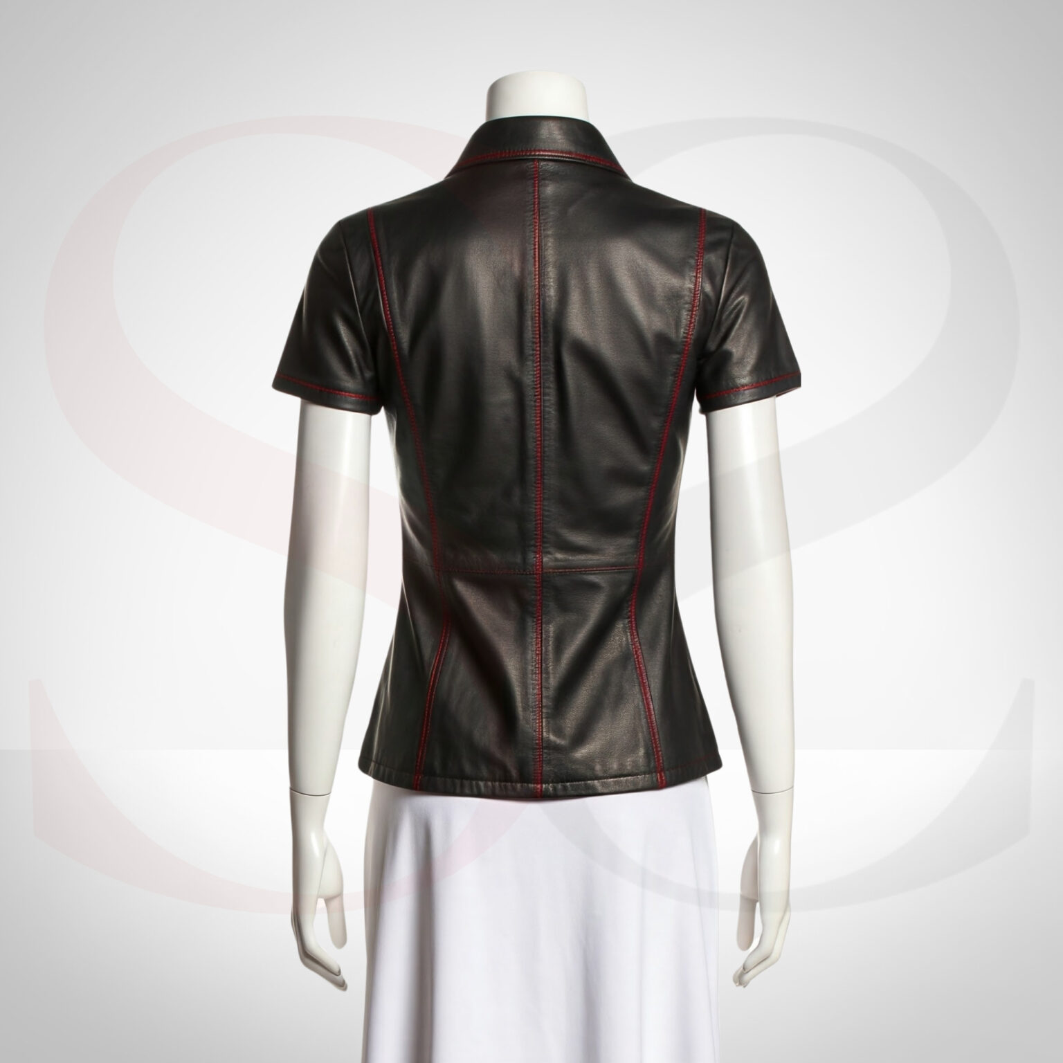 Night-Out Look Polo Style Shirt With Red Stitch