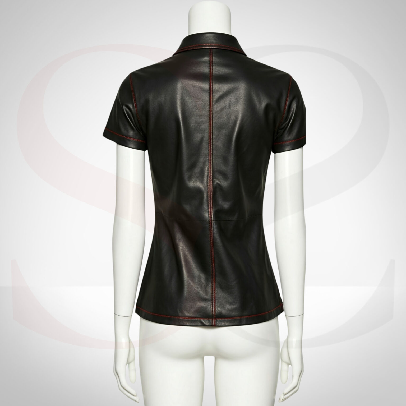 Street-Ready Look Collar Polo Shirt With Red Stitch