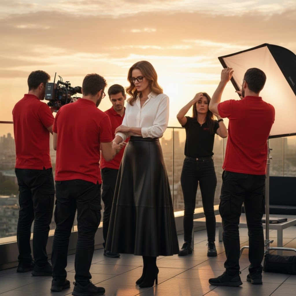 Capturing The Timeless Leather A Line Skirt