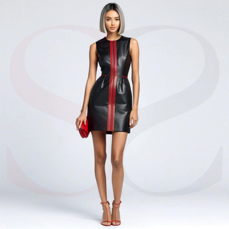 Black And Red Leather Dress