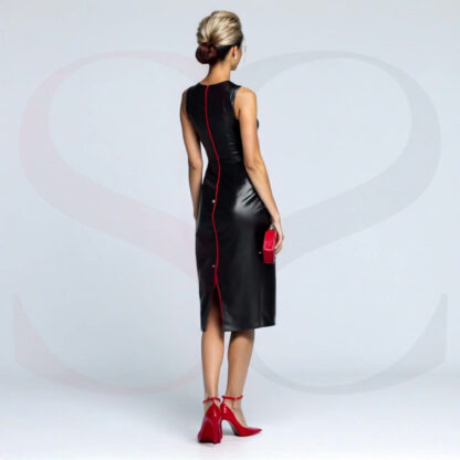 Black Leather Dress With Red Stitching