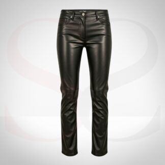 Black Leather Skinny Jeans
