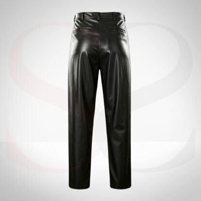 High-Grade Leather Pleated Pants
