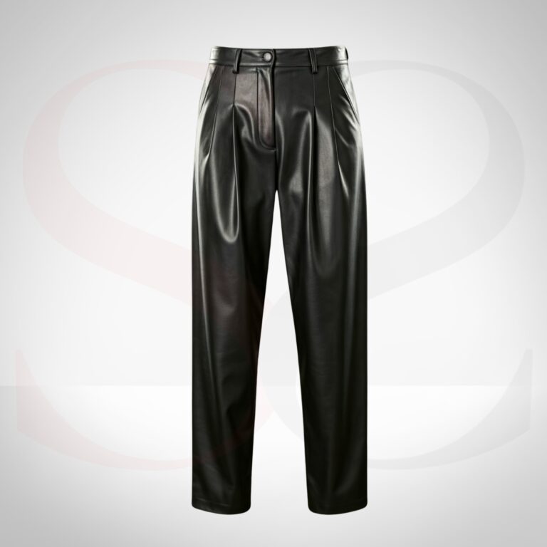 High-Grade Leather Pleated Pants