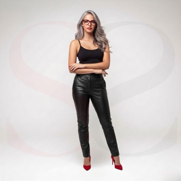 Iconic Style Leather Dress Pant Modal Front View