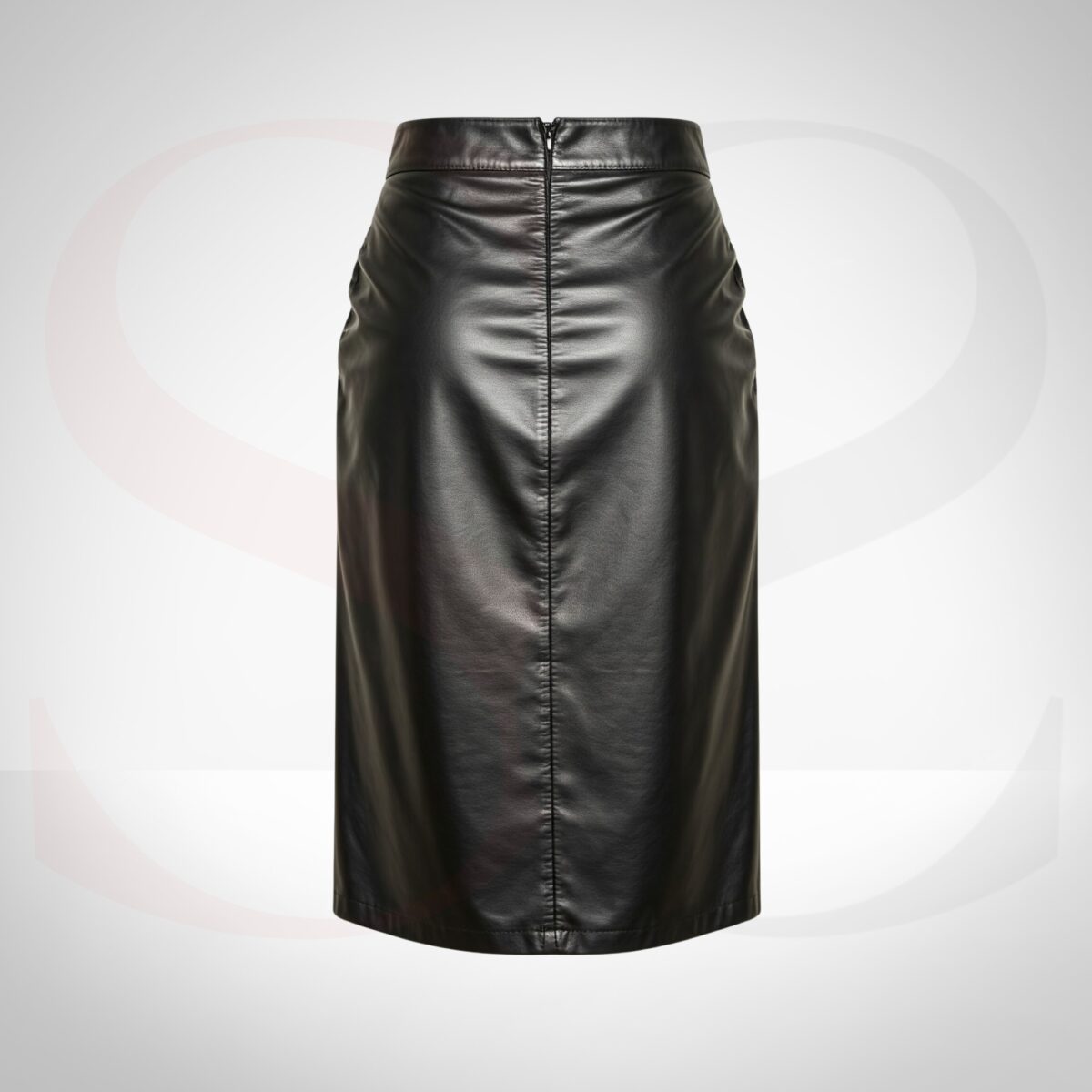 Leather Ruched Skirt Midi