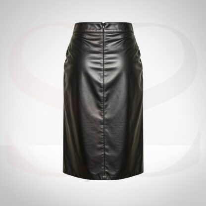 Leather Ruched Skirt Midi