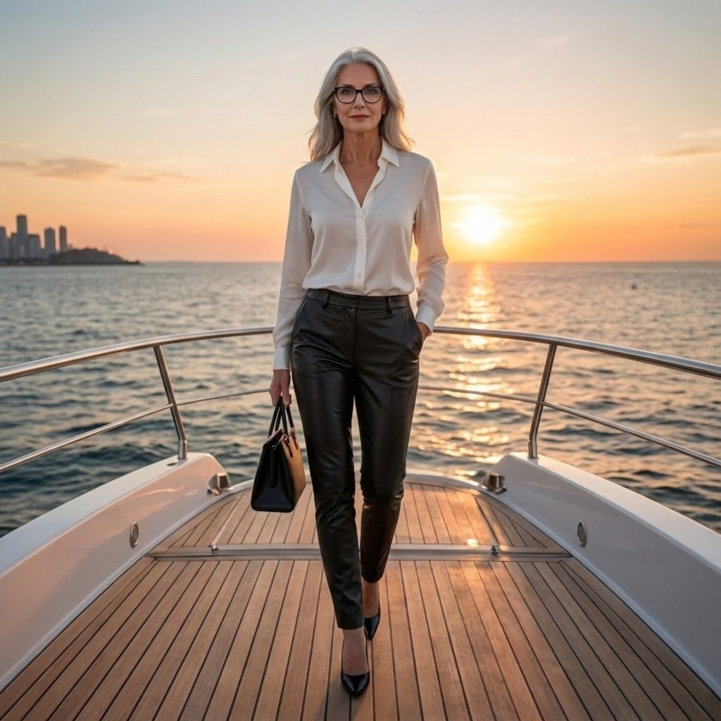Real Person Iconic Style Leather Dress Pant Header