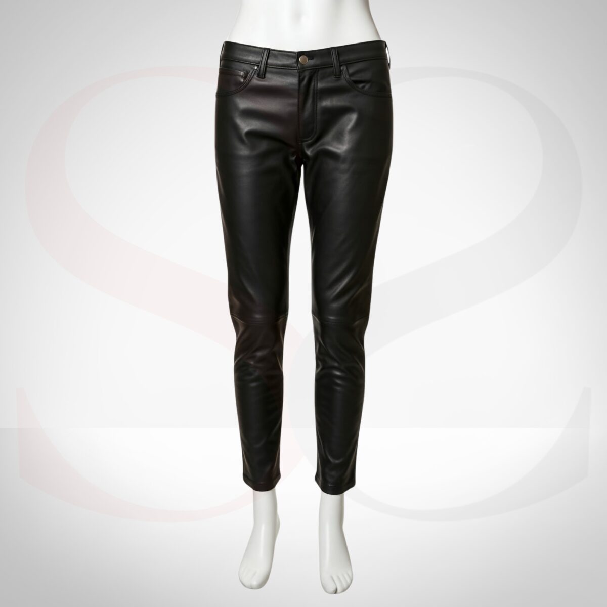 Slim Fit Design Leather Dress Pant