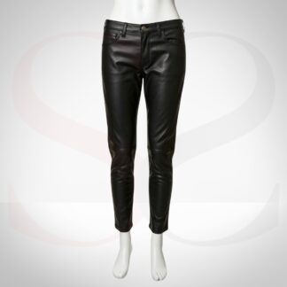 Slim Fit Design Leather Dress Pant