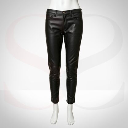 Slim Fit Design Leather Dress Pant