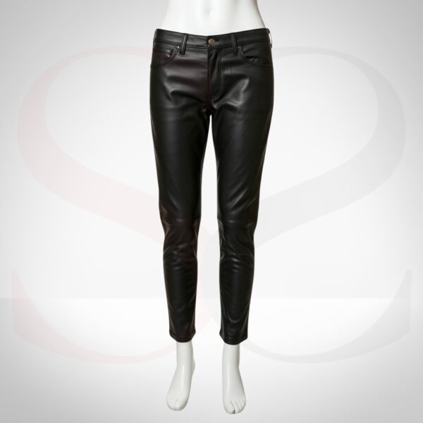 Slim Fit Design Leather Dress Pant