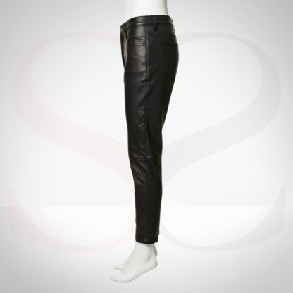 Slim Fit Design Leather Dress Pant