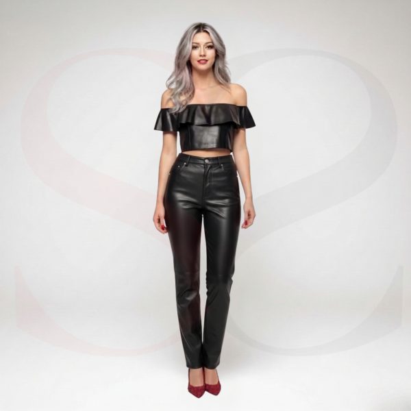 Tailored Fit Leather Pant Modal Front View
