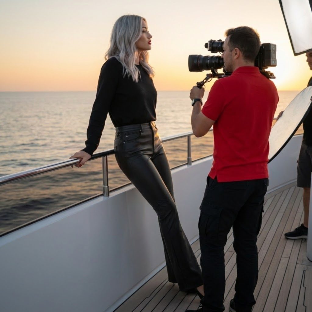 Chasing Sunset in Our High Fashion Design Leather Bootcut