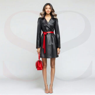 Belted Leather Dress