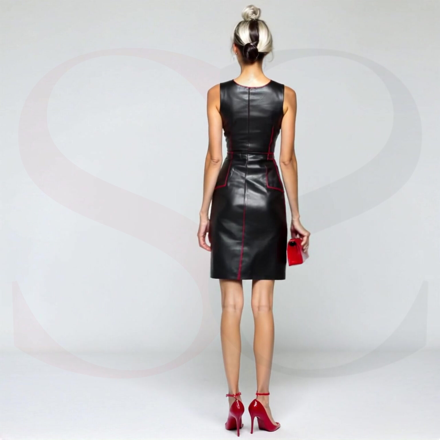 Black Leather Cocktail Dress