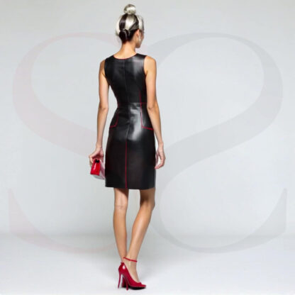 Black Leather Cocktail Dress