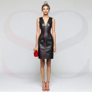 Black Leather Cocktail Dress