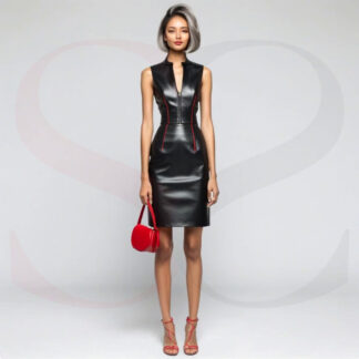 Black Leather Pencil Dress