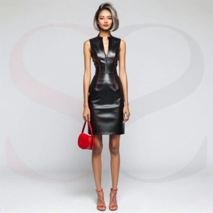 Black Leather Pencil Dress