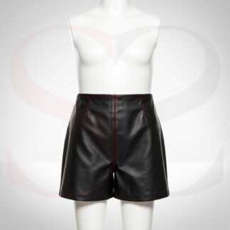 Black Leather Shorts Womens
