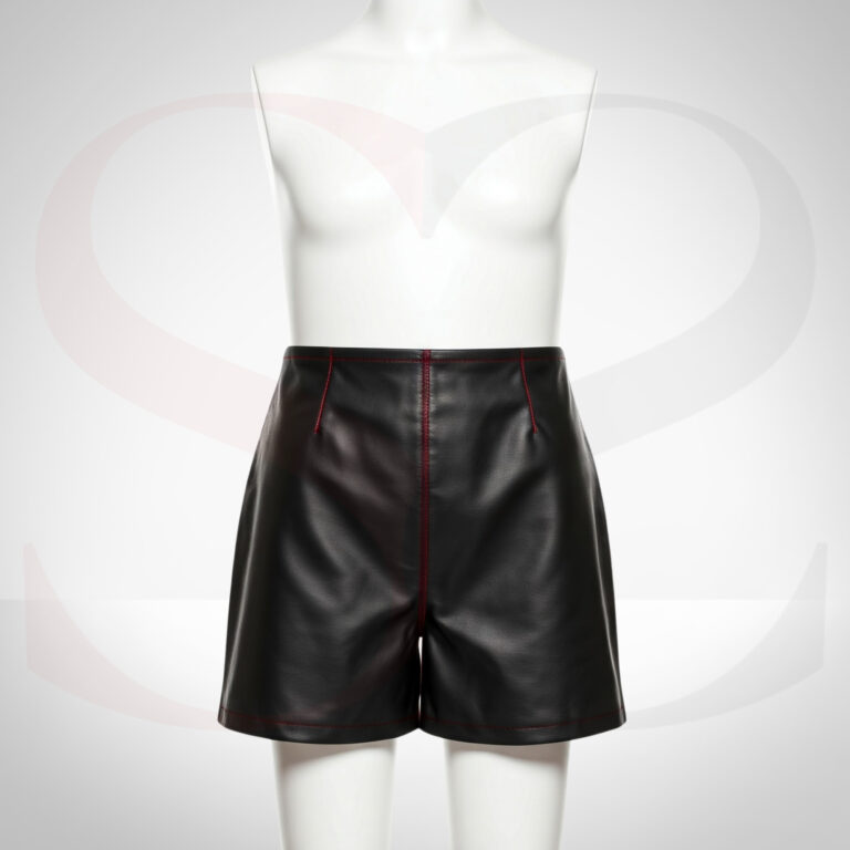 Black Leather Shorts Womens