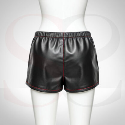 High Waisted Black Leather Shorts