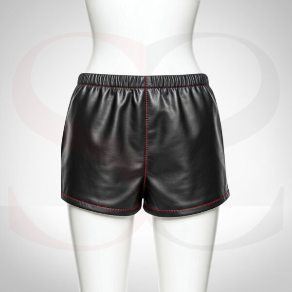 High Waisted Black Leather Shorts