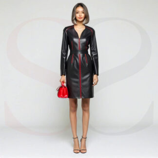 Leather Mini Dress Black